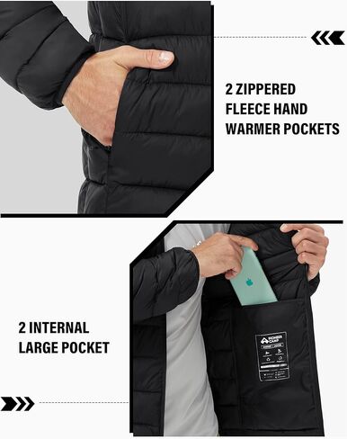 Pioneer Camp Mens Lightweight Packable Puffer Jacket Winter Insulated Puffy Coat Water Repellent Warm Quilted Jackets Travel in Kuwait