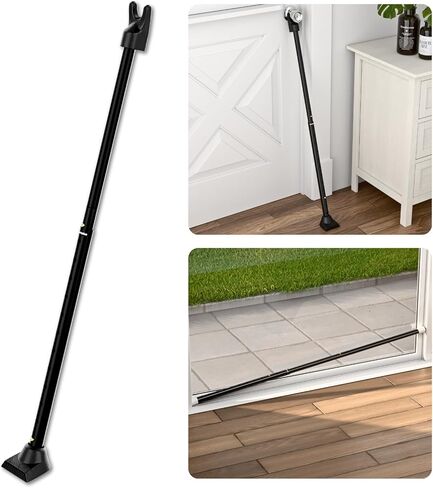 SecurityMan Adjustable Door Security Bar - Constructed of High Grade Iron - Great for Apartment Security or Home Protection Door Stoppers -(18.25"-47.5" for Doors / 18.25"-46.5" for Patio Doors) White in Kuwait