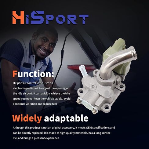 صمام التحكم في الهواء الخامل من HiSport مع حشية - متوافق مع Toyota 4runner 1997 T100 1996-1998 Tacoma 1996-2000 يستبدل 2227075030 in Saudi Arabia