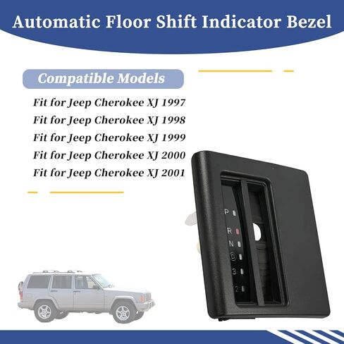 Automatic Floor Shift Indicator Bezel Trim Compatible with Jeep Cherokee XJ 1997 1998 1999 2000 2001 Replace 55115615 5EK03TRM Auto Console Shifter Cover in Saudi Arabia
