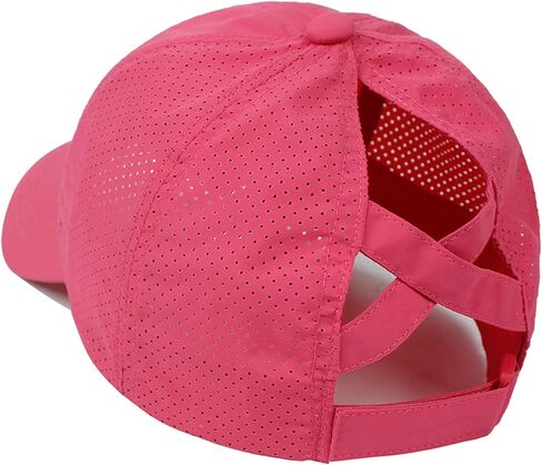 Womens Criss Cross Baseball Cap Adjustable High Messy Bun Ponycap Quick Dry Ponytail Hat Outdoor Running Sports Hats Dad Hat in Saudi Arabia
