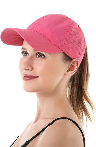 Womens Criss Cross Baseball Cap Adjustable High Messy Bun Ponycap Quick Dry Ponytail Hat Outdoor Running Sports Hats Dad Hat in Saudi Arabia