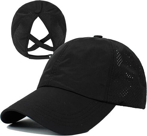 المرأة كريسس الصليب قبعة بيسبول قابل للتعديل عالية فوضوي كعكة Ponycap سريعة الجافة ذيل حصان قبعة في الهواء الطلق تشغيل القبعات الرياضية أبي قبعة in Kuwait