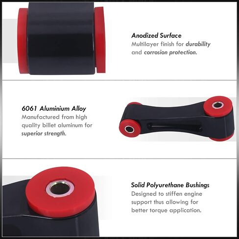 AJP Distributors JDM Aluminum Rear Engine Motor Mount with Solid Polyurethane Bushings Kit Compatible/Replacement For Civic FC FK FK8 Si Type-R 2016 2017 2018 2019 2020 2021 in Saudi Arabia