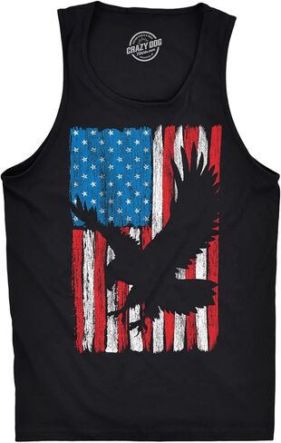 Mens Eagle in Flag Fitness Tank Awesome Fourth of July Graphic Tanktop for Men in Saudi Arabia
