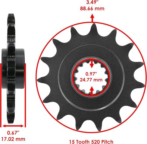 Caltric Front Rear Drive Chain Sprockets Compatible with Honda CBR500R 2013-2021 23801-MGZ-J01 23801-MGZ-J00 41201-MKP-J00 41201-MGZ-D00 in Saudi Arabia