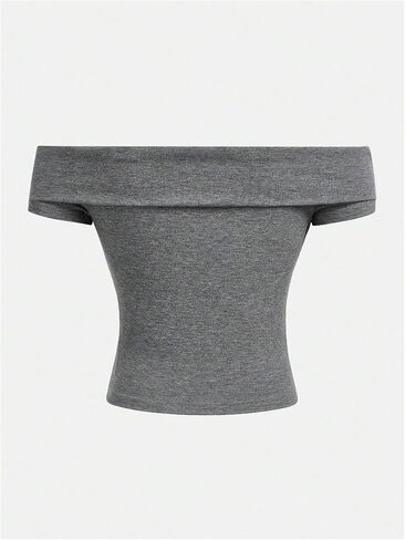 SweatyRocks Girl's Off The Shoulder T Shirt Short Sleeve Slim Fit Summer Tops Streetwear in Kuwait