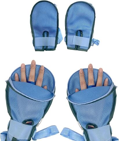 Elderly Hands Finger Anti-Scratched Mitts, MED Harm Fixed Guard Safety Protective Gloves for Dementia Patients, 2 PCS (L) in Saudi Arabia