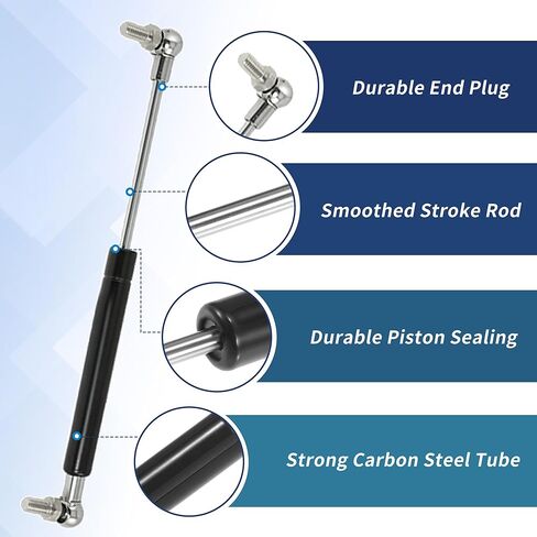 نوابض غازية 10 بوصة 50N/11lb/5 كجم، دعامات غازية 10 بوصة، دعم الرفع الهيدروليكي، نافذة صندوق تخزين الأدوات، قطعة واحدة، لون فضي in Kuwait