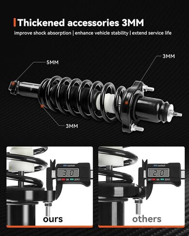 Rear Strut Assembly for 2007-2012 Caliber, Shock Absorber Rear with Coil Springs Replace 172401, Driver and Passenger Side, 2PCS in Kuwait