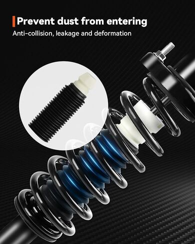 Rear Strut Assembly for 2007-2012 Caliber, Shock Absorber Rear with Coil Springs Replace 172401, Driver and Passenger Side, 2PCS in Kuwait