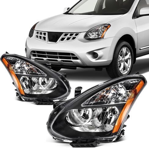 SCITOO Headlights for 2008 2009 2010 2011 2012 2013 for Nissan Rogue 2014-2015 for Nissan Rogue Select Pair Headlight Assembly Black Housing Amber Reflector NI2503170 in Saudi Arabia