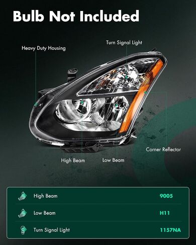 SCITOO Headlights for 2008 2009 2010 2011 2012 2013 for Nissan Rogue 2014-2015 for Nissan Rogue Select Pair Headlight Assembly Black Housing Amber Reflector NI2503170 in Saudi Arabia