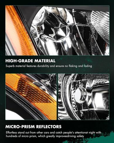 SCITOO Headlights for 2008 2009 2010 2011 2012 2013 for Nissan Rogue 2014-2015 for Nissan Rogue Select Pair Headlight Assembly Black Housing Amber Reflector NI2503170 in Saudi Arabia