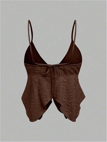 SweatyRocks Going Out Tops for Women Y2K Ruffle Spaghetti Strap Cowgirl Crop Flowy Tops in Saudi Arabia