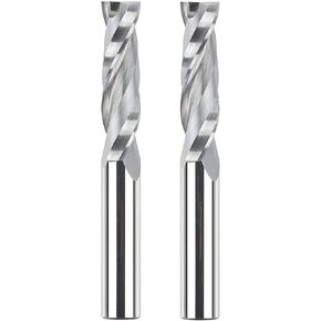SpeTool 2PCS UP & Down Spiral Router Bits Sets with 1/2" Shank 1/2" Cutting Diamter Extra Long 4 Inch, Carbide CNC Compression Bits for Wood Carving Slots Mortises in Kuwait