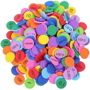 NUOBESTY 300pcs Place Value Disks 10 Values Decimals to Whole Numbers Counting Chips for Kids Base 10 Place Value Manipulatives Math Counters Discs Set for Elementary School Math Supplies in Saudi Arabia