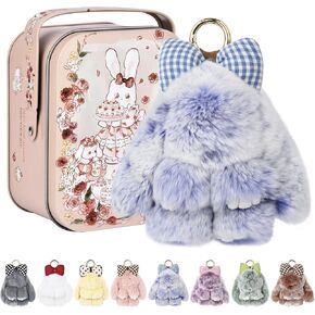 Bunny Keychain with Tin Box, Cute Keychain Gift, Soft Bunny Keychain Accessories for Women in Kuwait