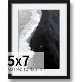 إطار صورة ZLG مقاس 8 × 10، إطار من الخشب الصلب مقاس 8 × 10 مع حصيرة مقاس 5 × 7، لسطح الطاولة وعرض الحائط، يتضمن خطاف حائط، مجموعة من 3 قطع in Kuwait