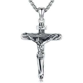 Viking Cross Necklaces Sterling Silver Viking Wolf Pendant Necklace Celtic Cross Necklace Irish Jewelry Birthday Christmas Gift for Women Man in Kuwait