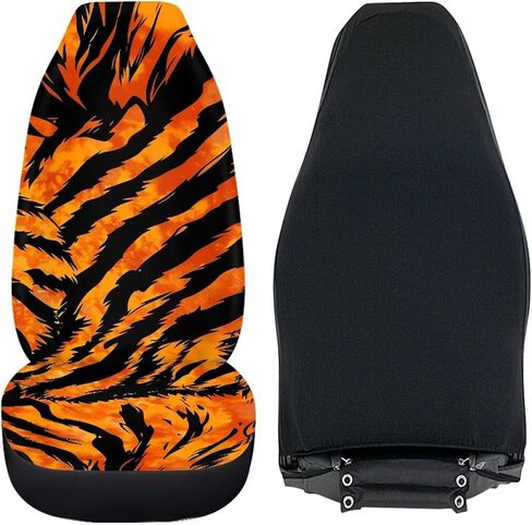 Tiger Stripes Print Car Front Seat Covers, Thin Breathable Easy to Install Automotive Bucket Seat Covers Fits Most Cars SUV Trucks, 2 Piece in Saudi Arabia