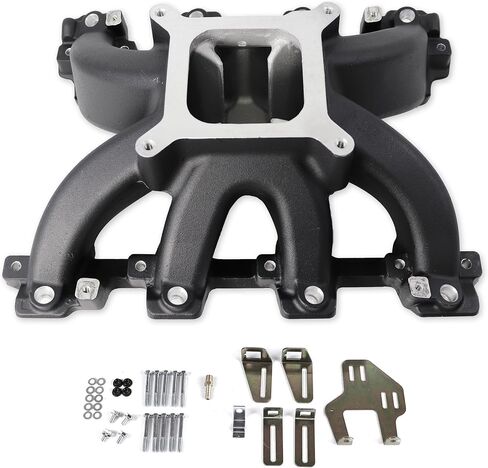 28095 LS1 EFI Cathedral port Intake Manifold Aluminum Single Plane Compatible with Chevrolet Small Block SBC GM LS Gen III LS1/LS2/LS6 4.8L 5.3L 5.7L 6.0L V8 in Kuwait