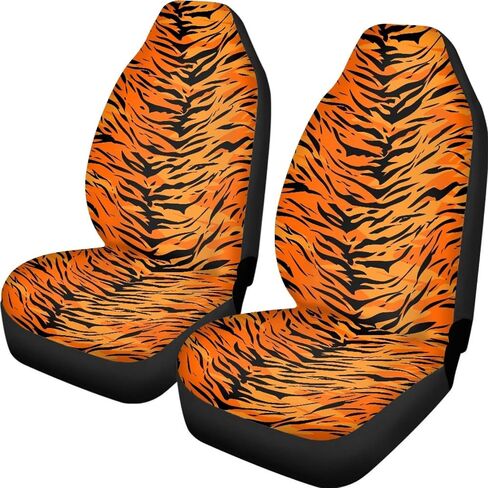 Tiger Stripes Print Car Front Seat Covers, Thin Breathable Easy to Install Automotive Bucket Seat Covers Fits Most Cars SUV Trucks, 2 Piece in Saudi Arabia