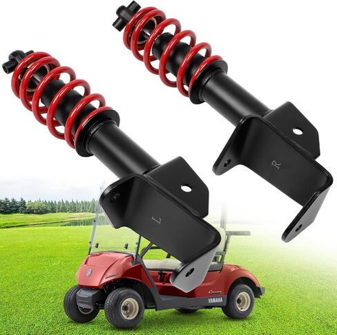 مجموعة ممتصات الصدمات الأمامية من ياماها تناسب Yamaha G29 Drive 2007-2016 عربة الجولف للركاب والسائق من جانب OEM JW2-F3390-00-00 JW2-F3350-00 (أسود) in Kuwait