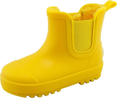 BEARPAW Toddler and Kids' Rain Boots with Faux-Fur Lining – Waterproof Rubber Chelsea Boot for Boys & Girls in Kuwait