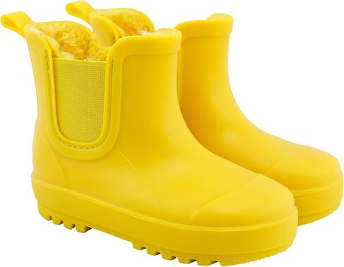 BEARPAW Toddler and Kids' Rain Boots with Faux-Fur Lining – Waterproof Rubber Chelsea Boot for Boys & Girls in Kuwait