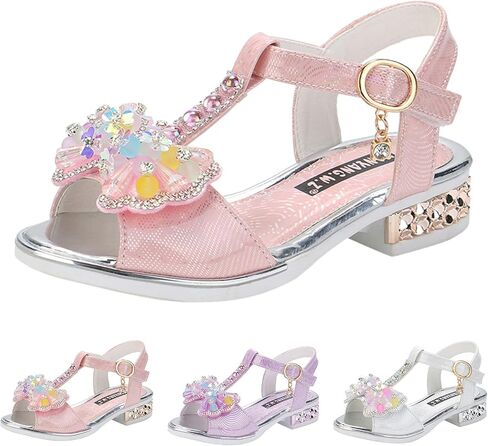 Children Shoes Diamond Butterfly Sandals Summer Fashion Thick Soles Open Toe Student Dance Princess Shoes in Saudi Arabia