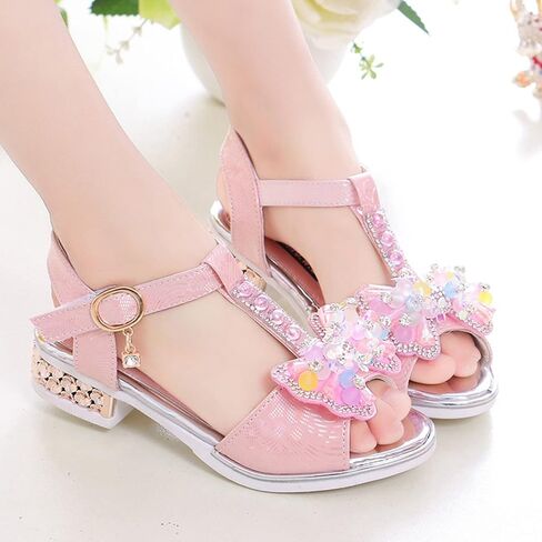 Children Shoes Diamond Butterfly Sandals Summer Fashion Thick Soles Open Toe Student Dance Princess Shoes in Saudi Arabia