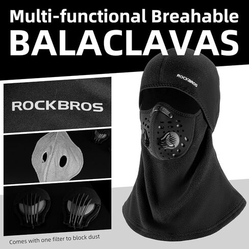 ROCKBROS Thermal Balaclava Ski Mask Windproof 3D Design Breathable Winter Mask for Outdoor Sports in Saudi Arabia