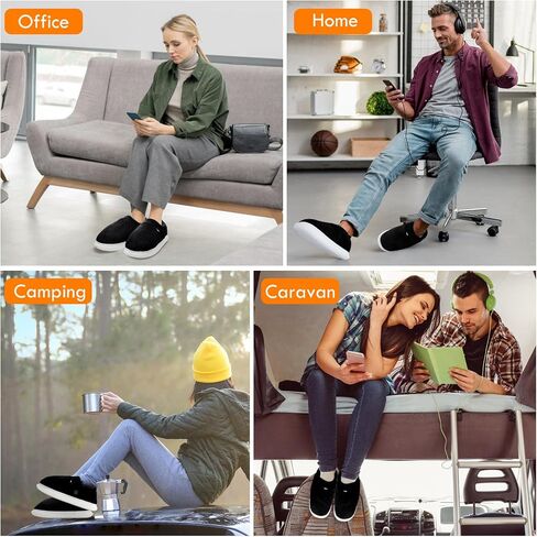 Biupky Heated Slippers Foot Warmer for Men Women, Electric Foot Warmer with 2pcs 5000mah Battery, Foot Heater House Slippers for Women Men Indoor and Outdoor，Smart Heated Shoes for Winter Warm in Saudi Arabia