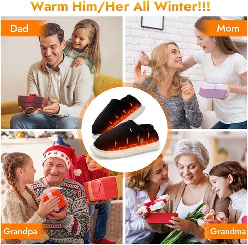 Biupky Heated Slippers Foot Warmer for Men Women, Electric Foot Warmer with 2pcs 5000mah Battery, Foot Heater House Slippers for Women Men Indoor and Outdoor，Smart Heated Shoes for Winter Warm in Saudi Arabia