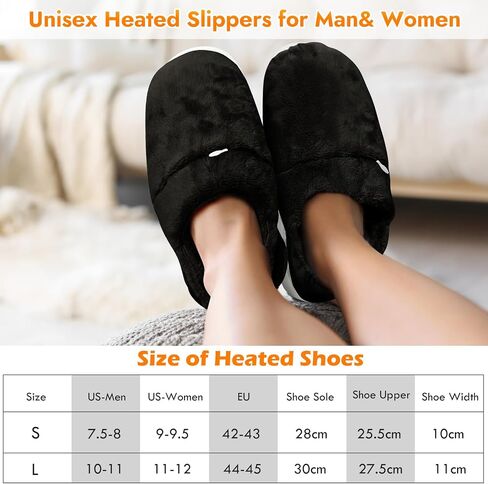 Biupky Heated Slippers Foot Warmer for Men Women, Electric Foot Warmer with 2pcs 5000mah Battery, Foot Heater House Slippers for Women Men Indoor and Outdoor，Smart Heated Shoes for Winter Warm in Saudi Arabia