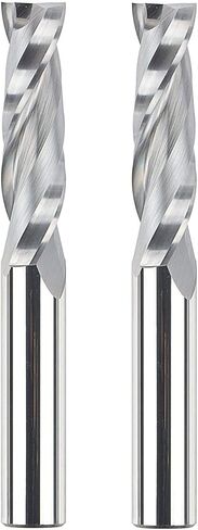 SpeTool 2PCS UP & Down Spiral Router Bits Sets with 1/2" Shank 1/2" Cutting Diamter Extra Long 4 Inch, Carbide CNC Compression Bits for Wood Carving Slots Mortises in Kuwait