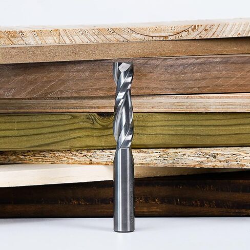 SpeTool 2PCS UP & Down Spiral Router Bits Sets with 1/2" Shank 1/2" Cutting Diamter Extra Long 4 Inch, Carbide CNC Compression Bits for Wood Carving Slots Mortises in Kuwait