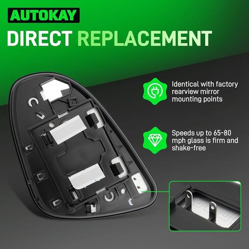 AUTOKAY Right Passenger Side Mirror Replacement Glass Fits for Toyota Camry 2012-2017, Avalon 2013-2018, Power Heated Passenger Side Mirror with Backing Plate, Right Side Exterior Glass in Saudi Arabia
