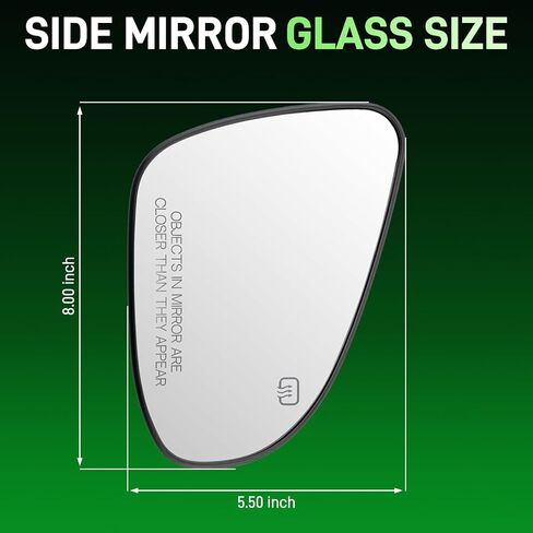 AUTOKAY Right Passenger Side Mirror Replacement Glass Fits for Toyota Camry 2012-2017, Avalon 2013-2018, Power Heated Passenger Side Mirror with Backing Plate, Right Side Exterior Glass in Saudi Arabia