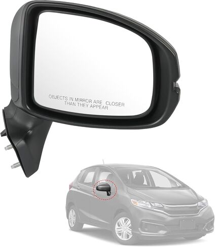 JDMSPEED Right Side Side View Door Mirror Compatible with 2015-2020 Honda Fit Non-Heated Manual Folding Black Replace# HO1320332 76208-T5R-A01(6 pin) in Saudi Arabia