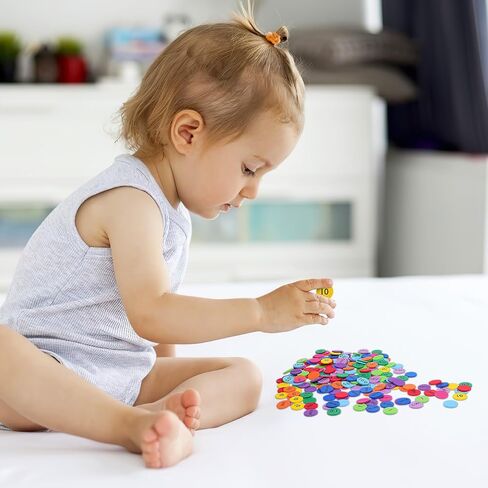 NUOBESTY 300pcs Place Value Disks 10 Values Decimals to Whole Numbers Counting Chips for Kids Base 10 Place Value Manipulatives Math Counters Discs Set for Elementary School Math Supplies in Saudi Arabia