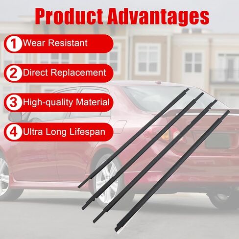 FZJDSD 4pcs Window Moulding Trim Weatherstrip Window Seal Belt Compatible with Toyota Corolla CE/LE/S/XRS Altis 4 Door 2003-2008 Replace 7573002180 7574002180 7571002200 7572002200 in Saudi Arabia