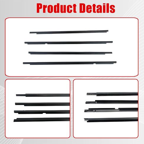 FZJDSD 4pcs Window Moulding Trim Weatherstrip Window Seal Belt Compatible with Toyota Corolla CE/LE/S/XRS Altis 4 Door 2003-2008 Replace 7573002180 7574002180 7571002200 7572002200 in Saudi Arabia