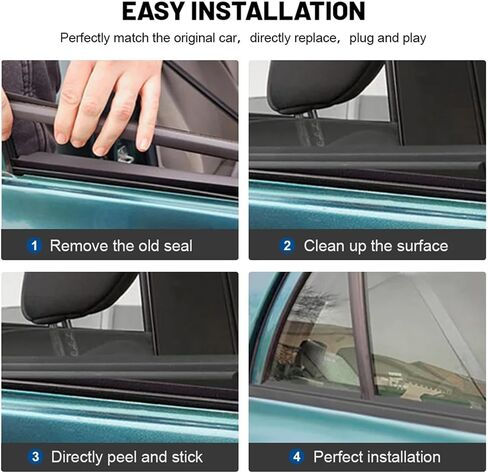 FZJDSD 4pcs Window Moulding Trim Weatherstrip Window Seal Belt Compatible with Toyota Corolla CE/LE/S/XRS Altis 4 Door 2003-2008 Replace 7573002180 7574002180 7571002200 7572002200 in Saudi Arabia