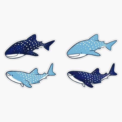 Starry Whale Sharks Set Sticker Bumper Sticker Vinyl Decal 5" in Saudi Arabia