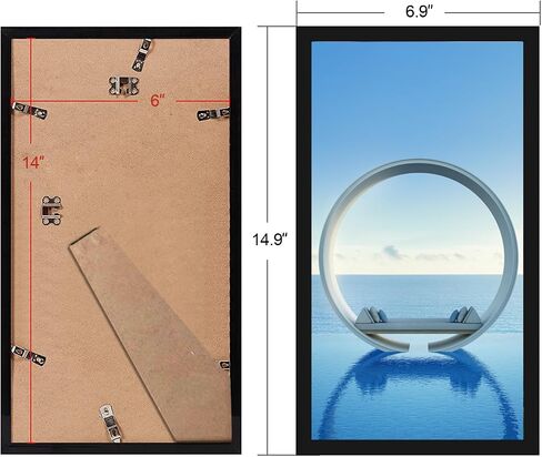 MENNTHUI 6x14 Black Picture Frame, Tabletop and Wall Mounting Horizontally or Vertically, Decoration for Photos, Paintings, Posters, Artwork in Saudi Arabia