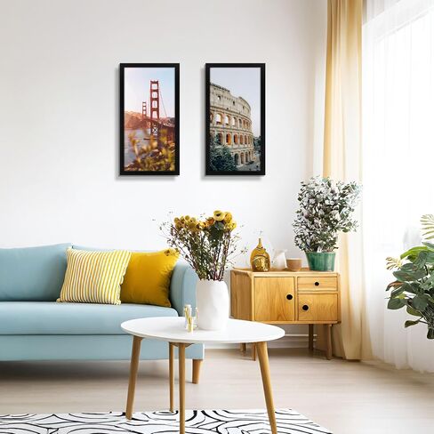 Golden State Art، إطار صورة أسود مقاس 12 × 24 - إطار خشبي صلب كلاسيكي مع زجاج حقيقي - عرض رأسي أو أفقي للتثبيت على الحائط للصور والفنون والملصقات in Kuwait