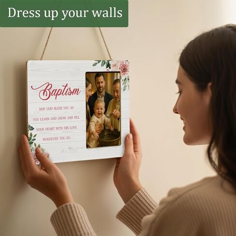 Baptism Gifts Picture Frame for Girls, Christening Gifts, Catholic Baby Gift Wooden Picture Frames in Kuwait
