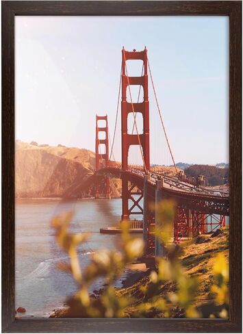 Golden State Art، إطار صورة أسود مقاس 12 × 24 - إطار خشبي صلب كلاسيكي مع زجاج حقيقي - عرض رأسي أو أفقي للتثبيت على الحائط للصور والفنون والملصقات in Kuwait